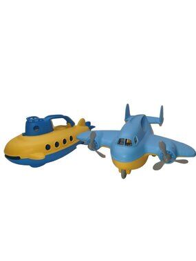 Green Toys Submarine Airplane Set Fun Bath Play Toys Toddler